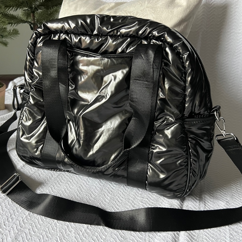 Isaac Mizrahi Glossy Black Shoulder Bag